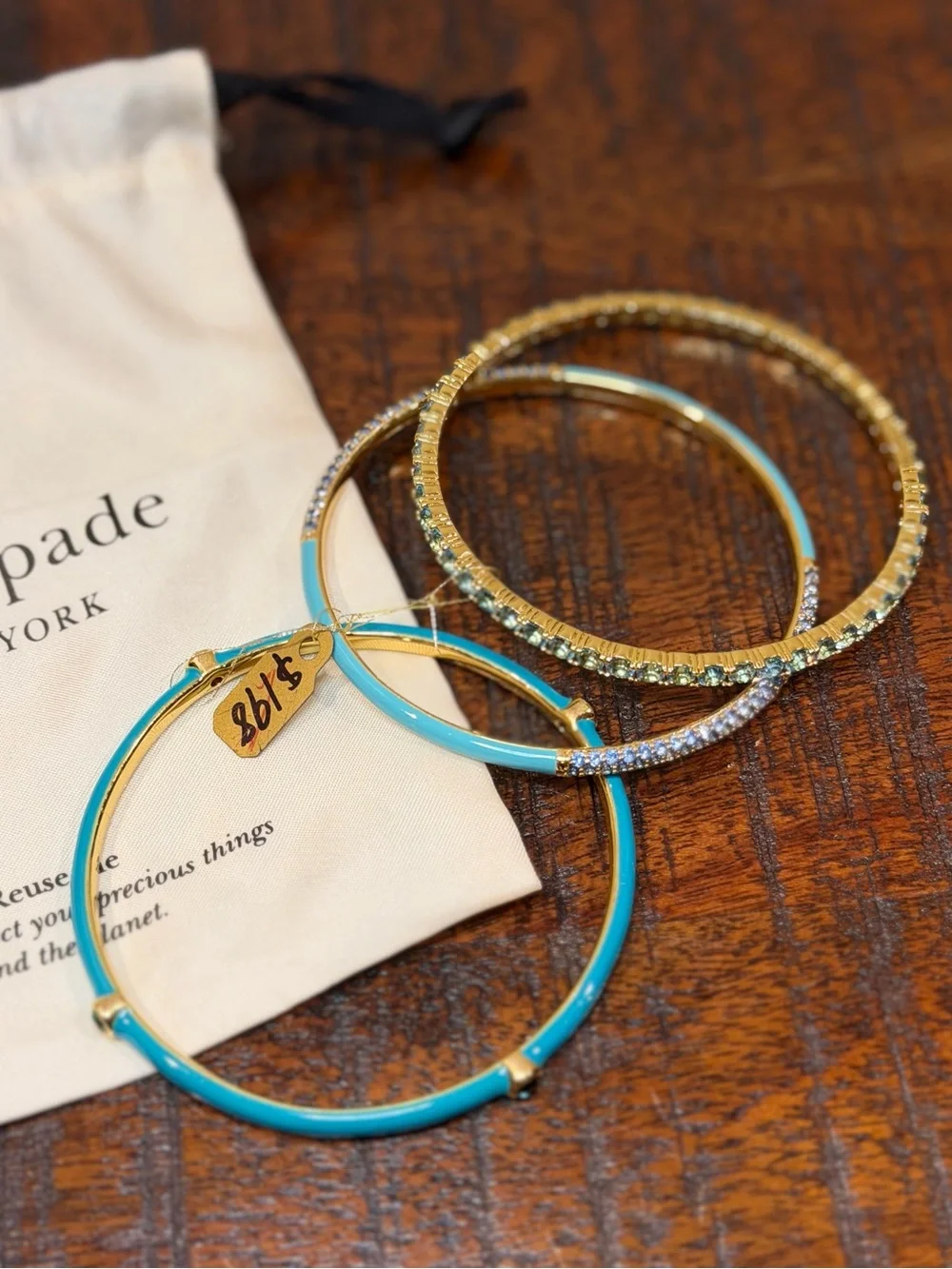 Kate Spade Turquoise and Gold Bangle Set